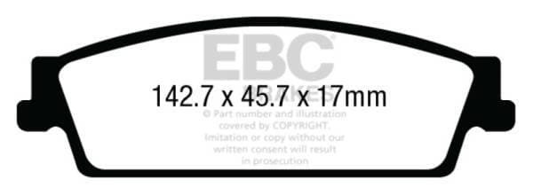 EBC 15+ Gac Yukon XL / Denali XL 1500 Extra Duty Rear Brake Pads