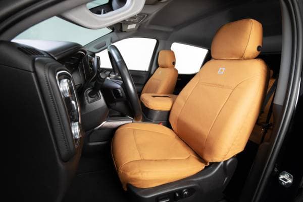 Covercraft 16-19 Chevrolet Silverado/GMC Carhartt PrecisionFit Custom Front Row Seat Covers - Brown