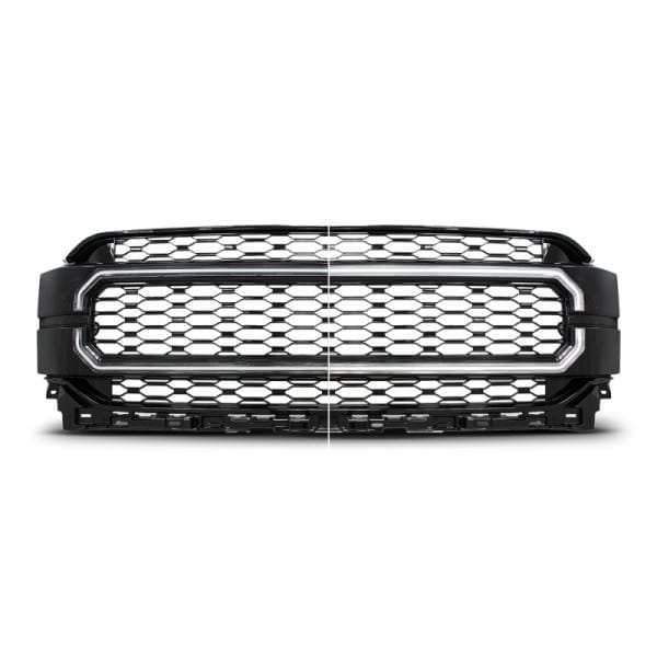 ANZO 21-23 Ford F150 Black Housing Full LED Light Tube Front Grille
