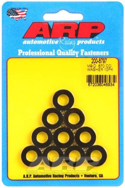 ARP M9 ID 0.670 OD Chamfer Black Washers (10 pack)