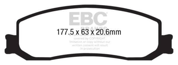 EBC 12 Ford F250 (inc Super Duty) 6.2 (2WD) Yellowstuff Front Brake Pads