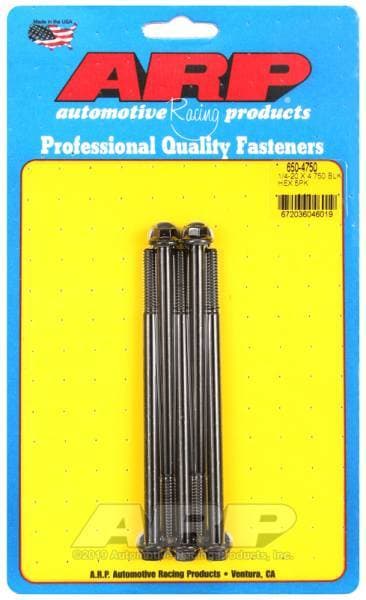ARP 1/4-20 X 4.750 hex black oxide bolts