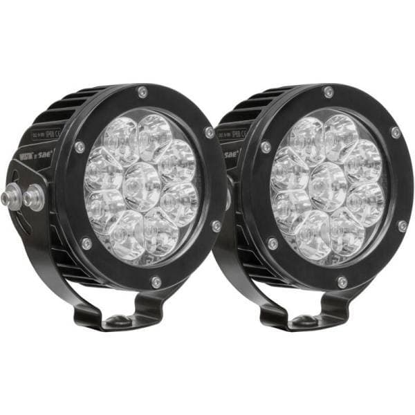 Westin Axis LED Auxiliary Light 4.75 inch Round Flood w/3W Osram (Set of 2) - Black