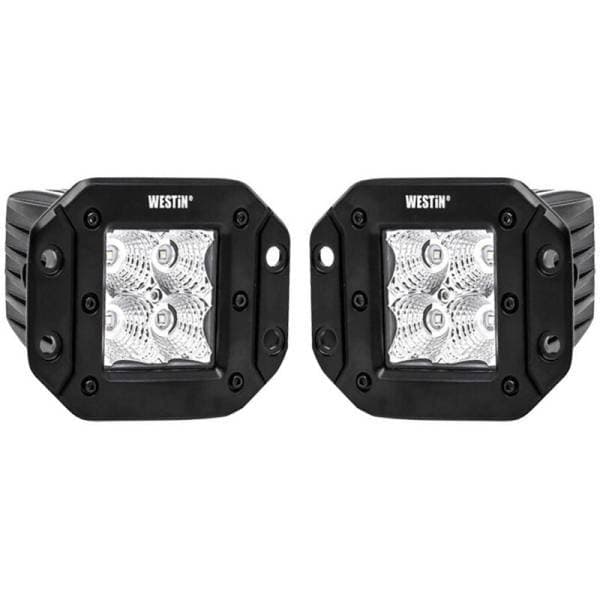 Westin FM4Q 3W Osram w/mounting hardware and pigtail connectors (set of 2) - Black