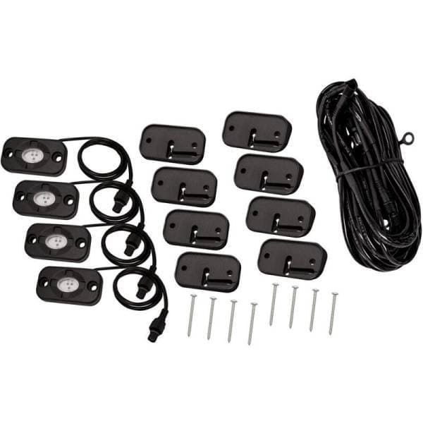 Westin Universal LED Rock Light Kit - 4 Lights - 14ft 9in Wiring Harness & Switch - Black