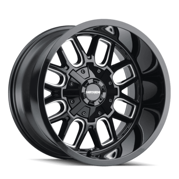 Mayhem 8107 Cogent 20x9 / 5x139.7 BP / 0mm Offset / 110mm Hub Black w/ Milled Spokes Wheel