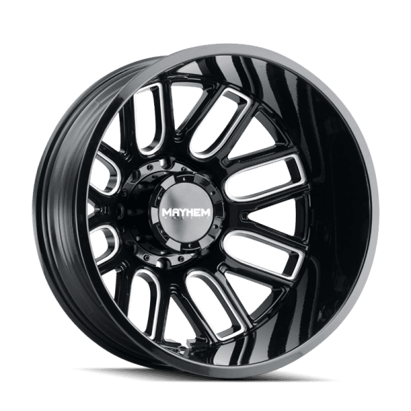 Mayhem 8107D Cogent Dually 22x8.25 / 8x200 BP / -192mm Offset / 142mm Hub Blk w/ Milled Spokes Wheel