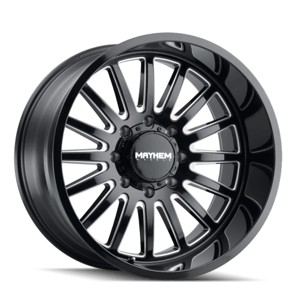 Mayhem 8114 Utopia 20x9 / 5x127 BP / 0mm Offset / 71.5mm Hub Black w/ Milled Spokes Wheel