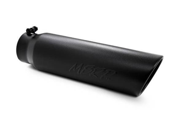 MBRP Universal 5in OD Angled Rolled End 4in Inlet 18in Length Black Finish Exhaust Tip