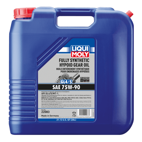 LIQUI MOLY 20L Fully Synthetic Hypoid Gear Oil (GL4/5) 75W90