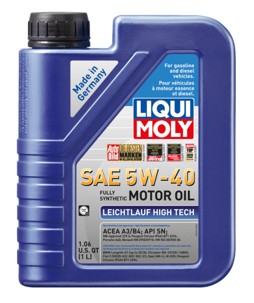 LIQUI MOLY 1L Leichtlauf (Low Friction) High Tech Motor Oil SAE 5W40
