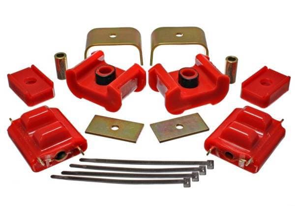 Energy Suspension 73-84 K5 Blazer 4WD Fullsize Red Complete Motor & Trans Mount Set Zinc Finish