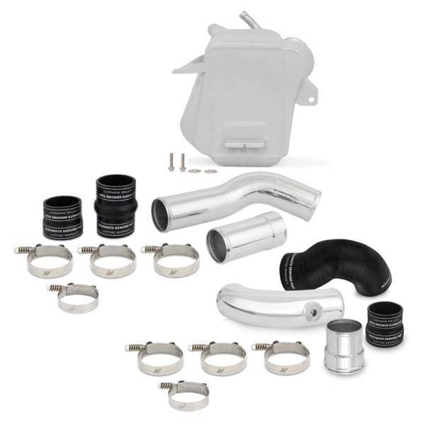 Mishimoto 11-16 Ford 6.7L Powerstroke Air-To-Water Intercooler Kit - Wrinkle Silver w/Polished Pipes