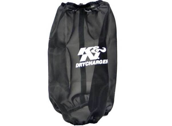 K&N 6.625in Base ID / 5.25in Top ID / 9.5in H Round Tapered Black Drycharger Air Filter Wrap