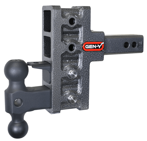 Gen-Y Mega Duty 2in Shank 5in Offset Drop 1.5K TW 10K Hitch w/GH-031 Dual-Ball/GH-032 Pintle Lock