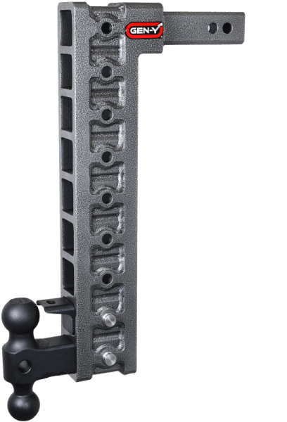 Gen-Y Mega Duty 2in Shank 20in Drop 10K Hitch w/Dual-Ball/Pintle Lock/Stabilizer Kit