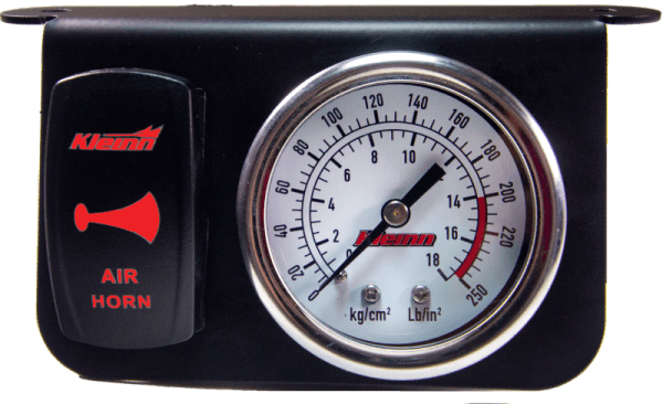 Kleinn Panel Mounted 160 PSI Gauge w/ an Illuminated RED Momentary Rocker Switch