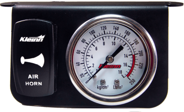 Kleinn Panel Mounted 160 PSI Gauge w/ an Illuminated WHITE Momentary Rocker Switch