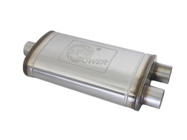 aFe MACH Force-Xp Muffler 3 IN ID Center/Dual-Outlet x 11 IN W x 6 IN H x 22 IN L - Oval Body