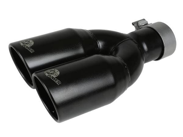 aFe MACH Force-Xp 409 Stainless Steel Clamp-on Exhaust Tip 2.5in Inlet 3.5in Outlet - Black