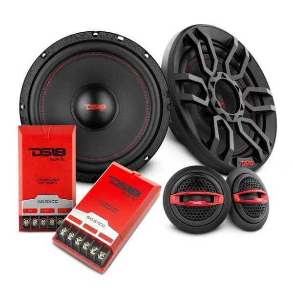 DS18 6.5in 50 Watts RMS 4 ohm 2-Way Component Speaker System Universal Fit