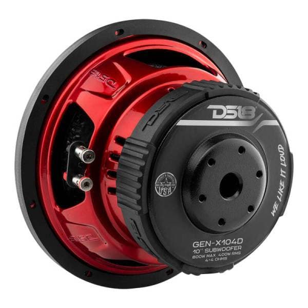 DS18 10in 400 Watts RMS 4 ohm DVC Subwoofer Ferrite Motor And Dual Voice Coils