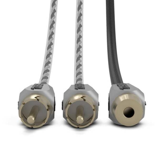 DS18 Level 3 RCA Wire Y Connector 1 Female to 2 Male Black