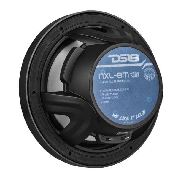DS18 NXL-M Series Speaker w/ RGB LED Lights 8in 2-Way 125 Watts RMS 4 ohm Black