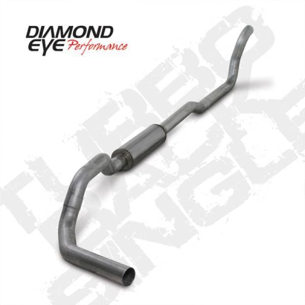 Diamond Eye KIT 4in Turbo Back SGL AL: 2-WHEEL DRIVE ONLY 89-93 DODGE CUMMINS 5.9L