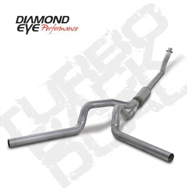 Diamond Eye KIT 4in Turbo Back DUAL AL: 94-02 DODGE CUMMINS 5.9L