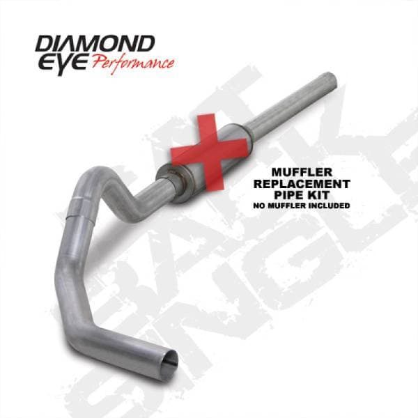 Diamond Eye KIT 4in Catback MFLR RPLCMENT PIPE Single AL: 2004.5-2007.5 DODGE CUMMINS 600