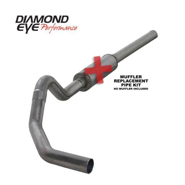 Diamond Eye KIT 4in Catback MFLR RPLCMENT PIPE Single SS: 2004.5-2007.5 DODGE CUMMINS 600