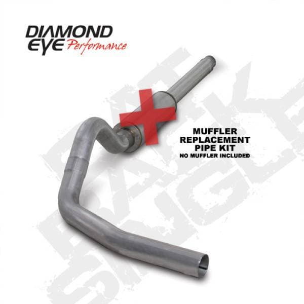 Diamond Eye KIT 4in Catback MFLR RPLCMENT PIPE Single AL: 94-97 FORD 7.3L F250/F350 PWRSTROKE