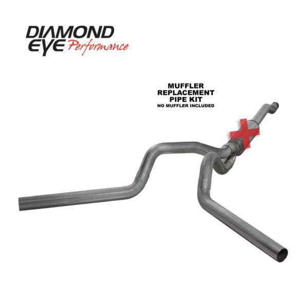Diamond Eye KIT 4in Catback MFLR RPLCMENT PIPE DUAL SS: 03-07 FORD 6.0L F250/F350