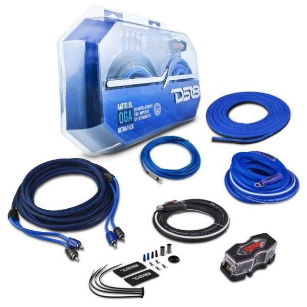 DS18 0-GA Amplifier Install Kit Advance- Blue