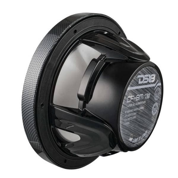 DS18 NXL-M Series Speaker w/ RGB LED Lights 8in 2-Way 125 Watts RMS 4 ohm Black Crbn Fiber w/ Cover