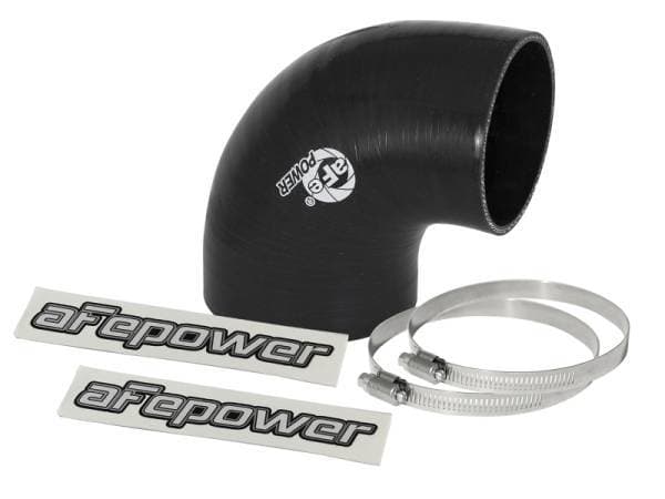 aFe Magnum FORCE Intake Coupling Kit (3-1/2 IN to 3 IN ID x 90 Deg.) Elbow Reducing Coupler - Black