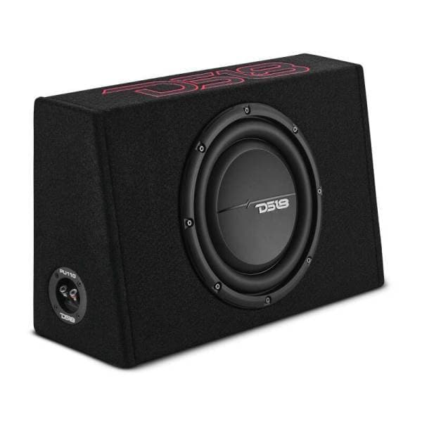 DS18 Single 10in Shallow Enclosure w/ Subwoofer 350 Watts RMS Sealed Black Carpet