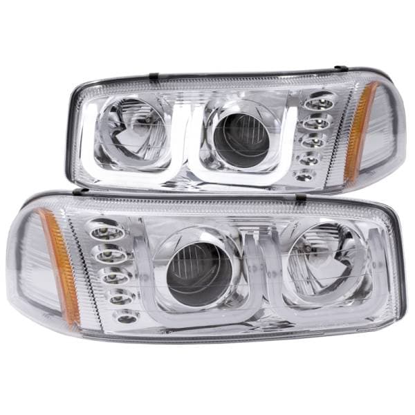 ANZO 1999-2006 GMC Sierra 1500 Projector Headlights w/ U-Bar Chrome