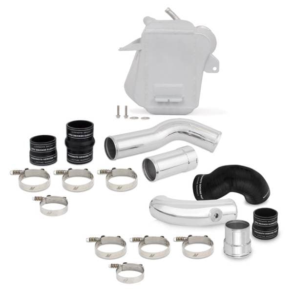 Mishimoto 11-16 Ford 6.7L Powerstroke Air-To-Water Intercooler Kit - Wrinkle Silver w/Polished Pipes