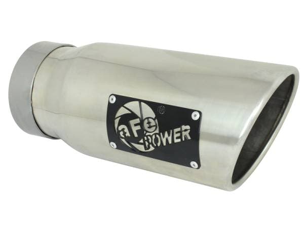 aFe MACH Force-Xp Universal Exhaust Tip 4 IN Inlet x 5 IN Outlet x 12 IN L- Polished Tip