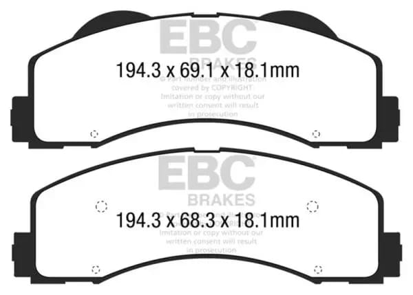 EBC 15+ Ford F150 2.7 Twin Turbo (2WD) Extra Duty Front Brake Pads thumbnail 2