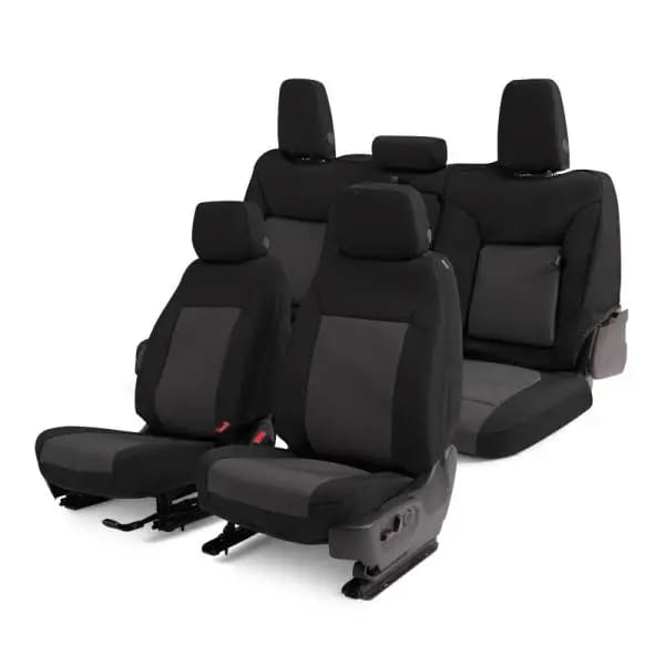 Covercraft 19-21 Chevrolet Silverado/ Endura PrecisionFitFront Row Seat Covers - Blk/Charcoal thumbnail 4