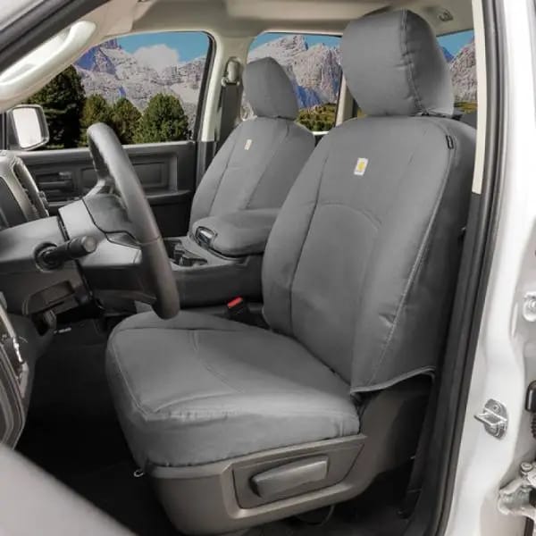 Covercraft 19-24 Chevrolet Silverado Carhartt PrecisionFit Custom Second Row Seat Covers - Gravel thumbnail 8