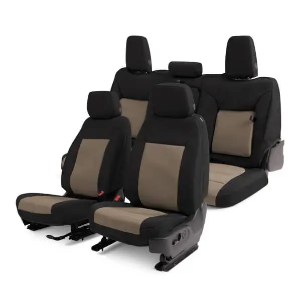 Covercraft 15-24 Ford Transit Endura PrecisionFit Custom Front Row Seat Covers - Tan/Black thumbnail 6