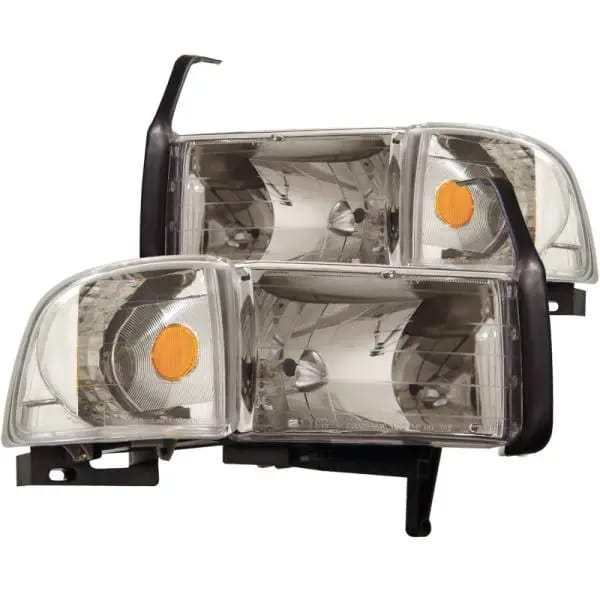 ANZO 1994-2001 Dodge Ram Crystal Headlights Chrome thumbnail 2