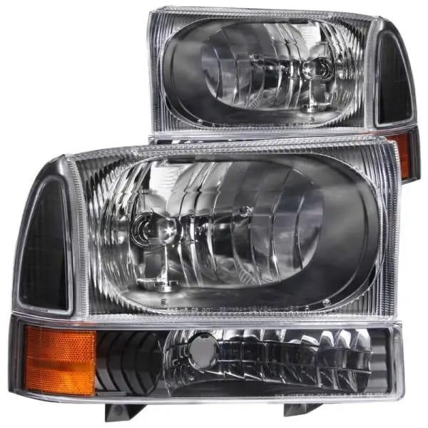 ANZO 2000-2004 Ford Excursion Crystal Headlights Black thumbnail 2