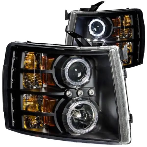 ANZO 2007-2013 Chevrolet Silverado 1500 Projector Headlights w/ Halo Black thumbnail 2