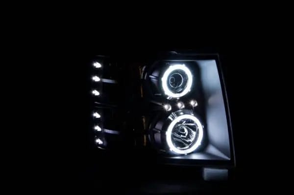 ANZO 2007-2013 Chevrolet Silverado 1500 Projector Headlights w/ Halo Black thumbnail 3