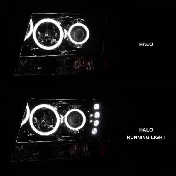 ANZO 2007-2013 Chevrolet Avalanche Projector Headlights w/ Halo Chrome thumbnail 2